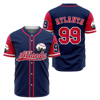 Kaos Jersey Baseball Polos Sublimasi Grosir Gaya Jalanan Remaja Unisex Custom Kancing Depan Jersey Baseball Kosong