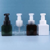 Flacon pompe carré en PET de 250 ml pour produits cosmétiques et de beauté, idéal pour le savon liquide moussant