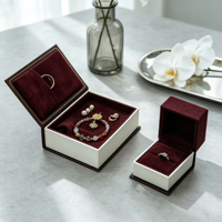 Coffrets Cadeaux de Luxe pour Bijoux avec Bague, Collier, Boucles d'Oreilles Perles, Boîte en Velours et Satin, Boîte à Biscuits, Ensemble Cadeau en Gros