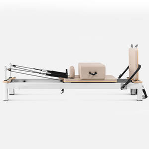 <span class=keywords><strong>Reformer</strong></span> Pilates <span class=keywords><strong>Aluminium</strong></span> Putih Studio dan Pribadi dengan Kotak Duduk Ekstensi dan Tali Pengikat Ganda - Product Image 3