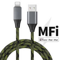 Kabel L Tipe-C Bersertifikasi MFi, Nylon, Pengisian Cepat 3A, Panjang 3.3ft-6FT untuk iPhone 14/13/12/11 Pro Max/SE/XS/XR/8 Plus Stok Tersedia