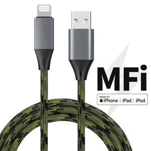 สายชาร์จ Type-C L แบบไนลอน ได้รับการรับรอง MFi รองรับการชาร์จเร็ว 3A ความยาว 3.3 ฟุต-6 ฟุต สำหรับ <span class=keywords><strong>iPhone</strong></span> 14/13/<span class=keywords><strong>12</strong></span>/11 Pro Max/<span class=keywords><strong>SE</strong></span>/XS/XR/8 Plus มีสินค้าพร้อมส่ง - Product Image 1