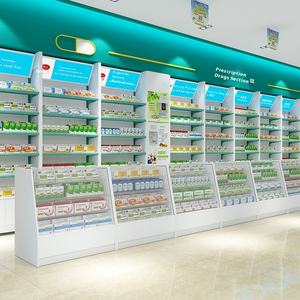 Hongbai Armoire de <span class=keywords><strong>pharmacie</strong></span> personnalisée Étagère de <span class=keywords><strong>pharmacie</strong></span> en bois Présentoir Armoire en verre Conteneur de médicaments chinois - Product Image 1