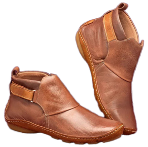 Botas de Nieve Clásicas para Mujer, Forradas de Piel, Cálidas, con Diseño Sólido, Impermeables, Antideslizantes, de Cuero PU, Planas - Product Image 1