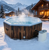 Luxuriöser Aufblasbarer Spa-Whirlpool Tragbarer Outdoor-Jacuzzi-Pool für 4 Personen Zuhause Villa Hotel Resort