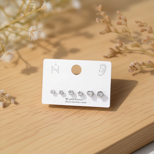 Boucles d'oreilles Z+ en cristal, 4mm, 5mm, 6mm, zircon blanc, forme pêche, pour femmes, style minimaliste, à porter au quotidien - Product Image 2