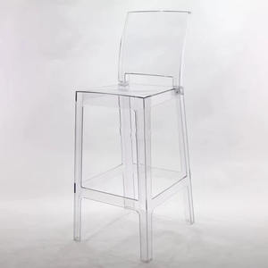 Wholesale Modern Furniture Stackable <b>Plastic</b> High <b>Chairs</b> Transparent <b>Clear</b> Acrylic Bar Stools for Kitchen - Product Image 4