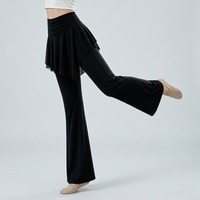 Pantalon de danse ample à jambes larges en maille double couche pour femmes adultes BW8155, idéal pour la pratique de la danse moderne, classique et de formation.