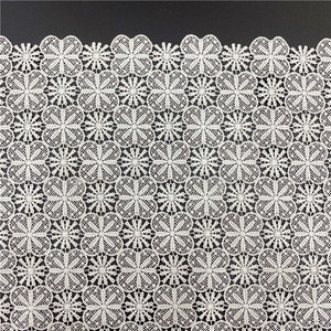 Tissu en dentelle brodée en polyester en gros de l'usine source, tissu pour robe de mariée, tissu de mode soluble dans l'eau ajouré - Product Image 5