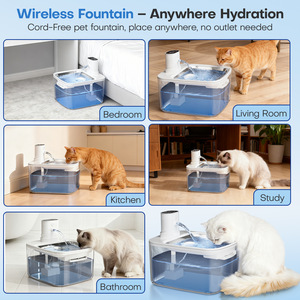 Portable Cordless 304 Stainless Steel Cat <b>Water</b> Fountain <b>Automatic</b> Rechargeable 3.2L Pet <b>Water</b> <b>Dispenser</b> for Cats Dogs - Product Image 4
