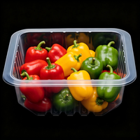 Barquette thermoscellable en PP recyclable transparente, barquette d'emballage jetable de qualité alimentaire hermétique pour la conservation des poivrons frais