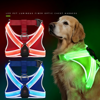 LED-Reflektierende Hundetrageschlinge mit Lichtern, Nylon-Knopfbatterie, Sicherheitsweste für Haustiere, Verstellbares Leuchtendes Hundezubehör