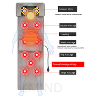 Tapis de massage complet du corps avec oreillers réglables en chaleur Vibration dos chauffage masseur coussin cou épaule corps relax dispositif