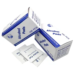 Supplier Sterile Swab Travel Medical Isopropyl Polish Remover Camera Wet Lens Wipes Alcohol Prep Nail Cotton Non Woven Pads