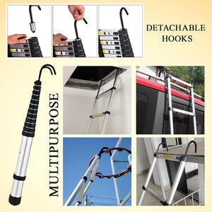 Échelle télescopique moderne en <span class=keywords><strong>aluminium</strong></span> à hauteur réglable de 2,3 m, échelle d'escalade à une seule face - Product Image 6