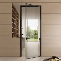 Porte battante Suifu personnalisée moderne en alliage d'aluminium de 1,4 mm d'épaisseur avec verre clair/téinté, surface finie, garantie 3 ans, appartement