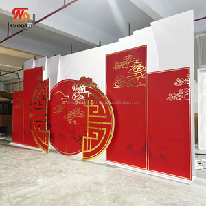 LISSE personnalisé mariage événement toile de fond mur rouge mariage décoration fond mariage scène acrylique toile de fond - Product Image 3