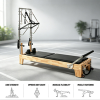Reformer Pilates en Bois d'Érable Super-Résistant avec Cadre à Poulies Réglable – Vente en Gros Commerciale pour Améliorer la Stabilité du Corps et l'Équilibre