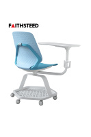 Chaise de formation pour étudiants en maille couleur personnalisée avec tablette d'écriture, mobilier de bureau, roulettes mobiles pour salle de classe et bureau