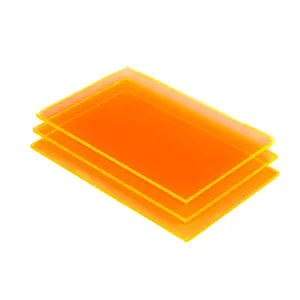 Panneau transparent de feuille acrylique orange coupant le panneau en plastique coloré avec la couleur rose saumon de Plexi Satinice de texture brillante