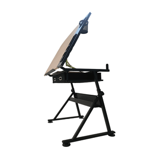 <span class=keywords><strong>Table</strong></span> à dessin réglable en hauteur en promotion avec 2 tiroirs de rangement et tabouret pour l'architecture et le dessin technique - Product Image 6