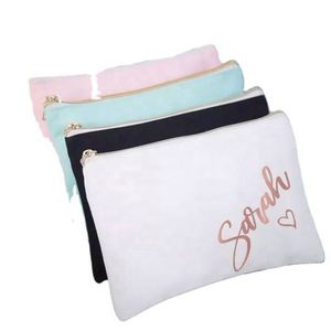Sac de maquillage en toile de coton réutilisable, personnalisé avec logo imprimé, éco-responsable, vierge, pour femmes, vente en gros - Product Image 3