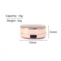 Boîtier vide carré en plastique ABS recyclable doré de 15g de la marque MINGLI pour BB crème, fond de teint liquide et blush cushion