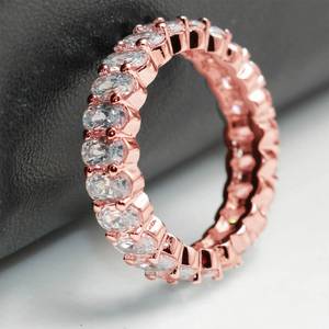 RFJEWEL 2026 Nouvelle bague élégante ovale en laiton avec zircone cubique, plaquée argent/or rose/or, bijoux unisexes tendance pour hommes et femmes - Product Image 4