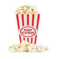 Contenants à popcorn classiques rayés rouge et blanc en plastique pour soirée cinéma - 7,8 pouces de haut x 3,8 pouces de diamètre supérieur x 2,3 pouces de diamètre inférieur, 41 oz (lot de 4)