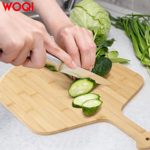 <span class=keywords><strong>Pala</strong></span> para pizza de bambú WOQI, tabla para pizza de madera lisa y tabla para cortar pizza con 8 ranuras, accesorios para horno de pizza al aire libre. - Product Image 4