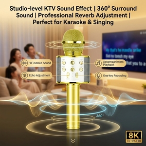 Microfone Portátil Sem Fio WS858 com Alto-falante e Subwoofer para Karaokê e Festas em Casa - Product Image 6