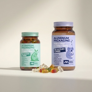 Bouteilles en verre rondes Boston ambrées givrées transparentes vides pour comprimés et capsules avec bouchons à vis en aluminium - Product Image 3