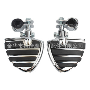 Zuqing Motorcycle Footrest <b>Bracket</b> FR122 Chrome <b>Black</b> Harley Davidson Fit - Product Image 2
