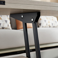 Table basse moderne en bois avec rangement, relevable, pour salon, 670158
