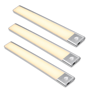 3 件装可充电 LED 感应无线磁性柜下夜灯，适用于厨房、卧室、衣柜、走廊，铝制 OEM - Product Image 1