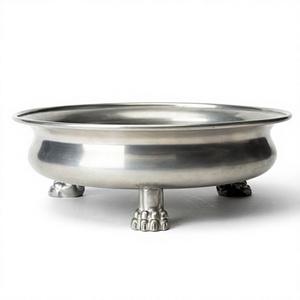 Cuenco decorativo de aluminio para servir alimentos, base con patas, artículos de mesa, apto para lavavajillas, cuencos de metal para frutas, decoración para el hogar - Product Image 1