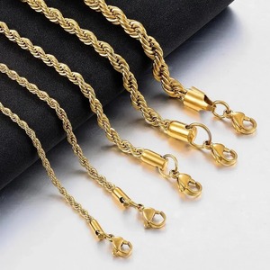 Nouvelle Chaîne en Acier Inoxydable Couleur Or 2mm-6mm Bijoux de Mode Collier pour Femmes - Product Image 2