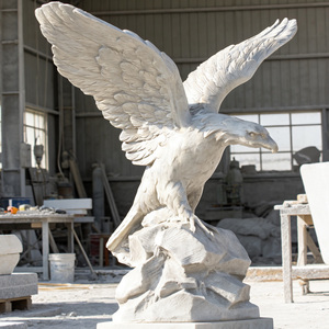 Hot <strong>Sale</strong> Modern Small Natural White Marble Flying Eagle Statue <strong>Sculpture</strong> <strong>for</strong> Outdoor <strong>Garden</strong> Landscaping Decor - Product Image 2