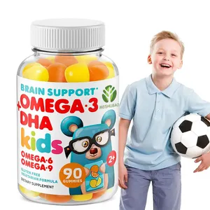 Ukuran kustom profesional omega dha gummies baik untuk brain omega 3 minyak ikan vegan omega 3 gummies untuk anak-anak