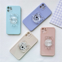 Vente d'accessoires de téléphone prise de téléphone logo personnalisé transparent avec le support de téléphone portable design Pooh