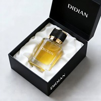 Flacon de parfum rond transparent de luxe vide 30ml 50ml 100ml avec logo personnalisé, flacon de parfum en verre avec bouchon en cuir