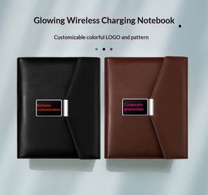 Agenda de luxe tendance A5 en cuir PU avec logo personnalisé, chargeur sans fil, bloc-notes, cadeau pour invités, bureau, entreprise - Product Image 4
