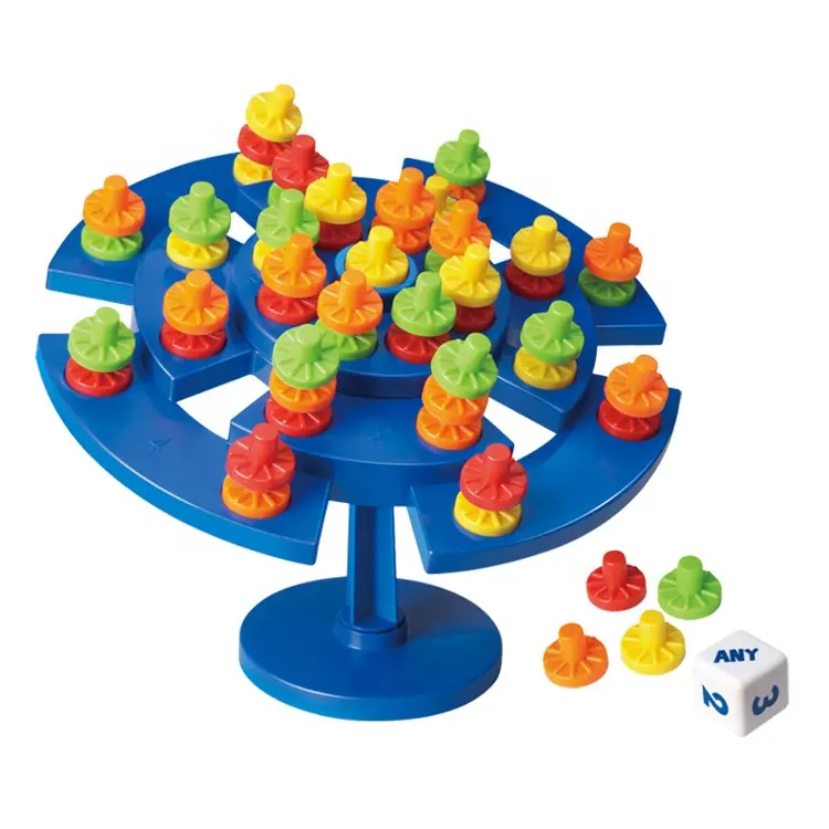 Stackable Balance Game Toy 007-72 Desafios Requer Habilidade para Empilhar Peças Coloridas Enquanto Mantendo Árvore Equilibrada Game Set Para brinquedo