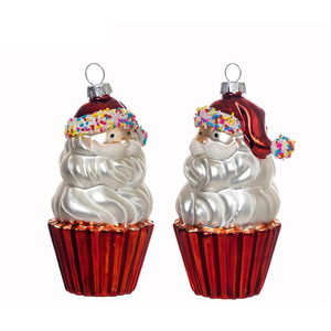 Pendentif boule <span class=keywords><strong>de</strong></span> verre <span class=keywords><strong>de</strong></span> Noël <span class=keywords><strong>fait</strong></span> à la <span class=keywords><strong>main</strong></span> nouveau Style vieil homme Cupcake déco pour la fête en intérieur artisanat Techniques imprimées UV modèle boules - Product Image 4