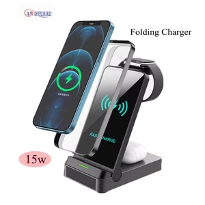 Base de Carga Inalámbrica Multifuncional Portátil con Logotipo Personalizado M-Queen, Estación de Carga Inalámbrica 3 en 1 de 15 W, Cargador de Teléfono Inalámbrico Plegable - Product Image 4