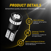 AUXITO Bestseller T10 194 Ampoule LED 6000K Blanc pour éclairage intérieur de voiture, éclairage de plaque d'immatriculation, kit d'éclairage
