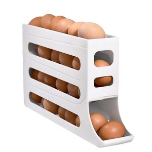 Organizador de Huevos para Refrigerador, Caja de Almacenamiento de Huevos de Cuatro Niveles, Tipo Deslizante Automático, Bandeja Giratoria para Huevos - Product Image 2
