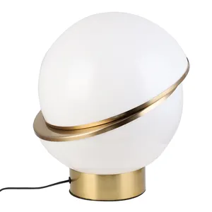 Postmodern Hemisphere Table Lamp Reading Desk Bedroom Living Room Misplaced Spherical White Acrylic Table Lamp