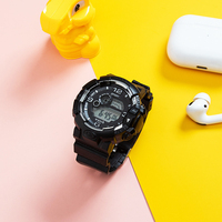 Montre de sport numérique rose pour étudiants et enfants, montre-bracelet électronique avec bracelet en silicone, affichage lumineux