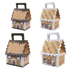 Boîtes de Noël en forme de maison de pain d'épices, écologiques, modernes, luxueuses, portables, pour biscuits, cadeaux pour enfants, emballages personnalisés - Product Image 3